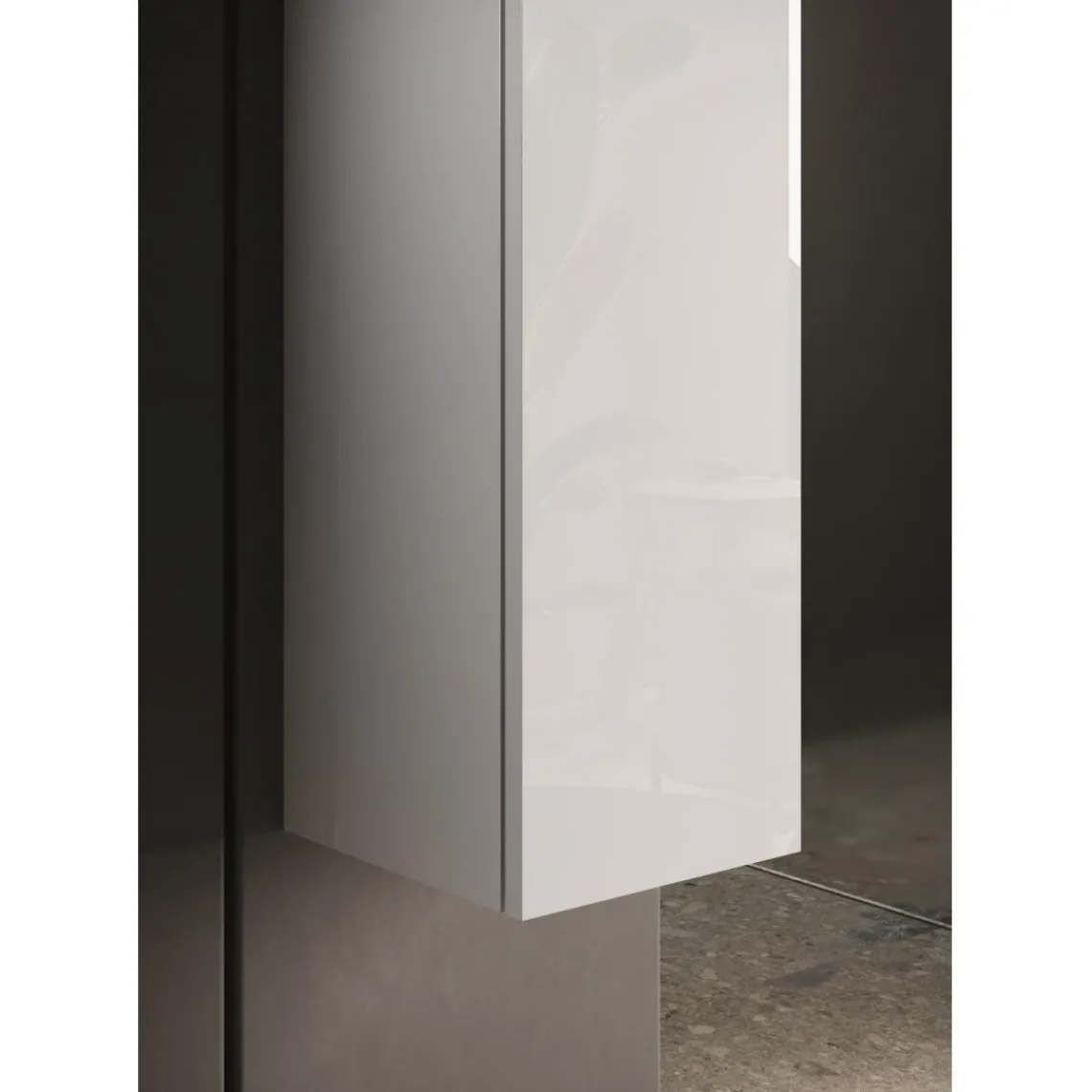3S. x Home Colonne 1 Porte à poser Sienna laqué brillant blanc Système Push Pull 138 cm New