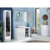 3S. x Home Colonne de rangement salle de bain 1 Porte 5 étagères L40xH195 cm blanc Discount