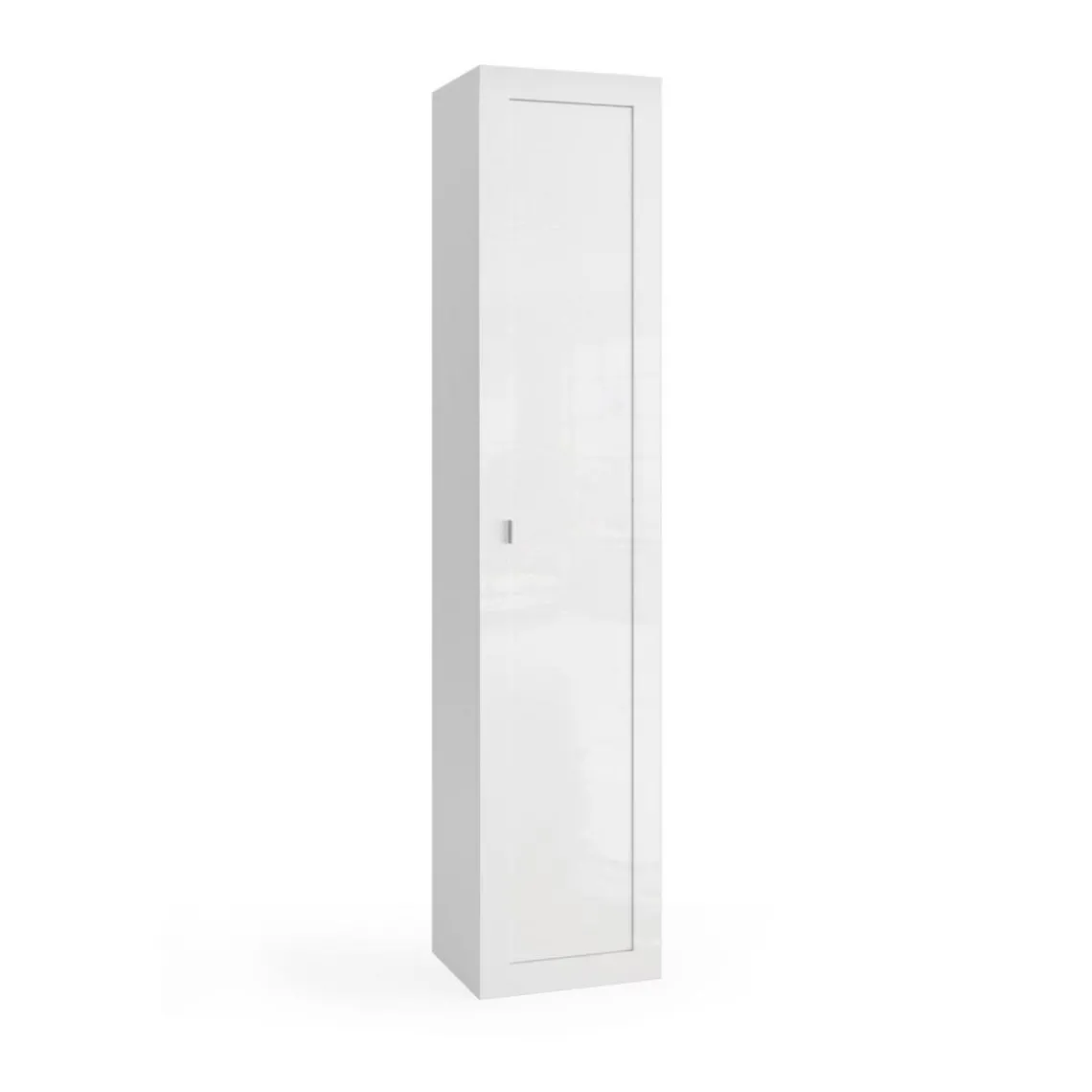 3S. x Home Colonne de rangement salle de bain 1 Porte 5 étagères L40xH195 cm blanc Discount