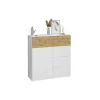 3S. x Home Commode 1 porte 5 tiroirs BELM 1 blanc et naturel Online