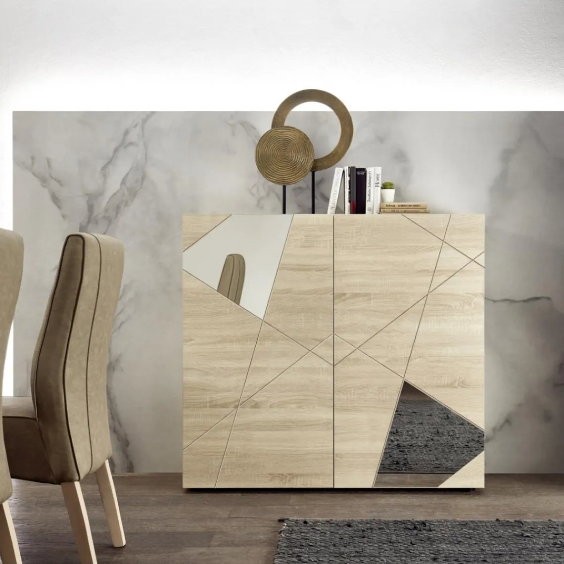 3S. x Home Commode 2 portes beige Discount