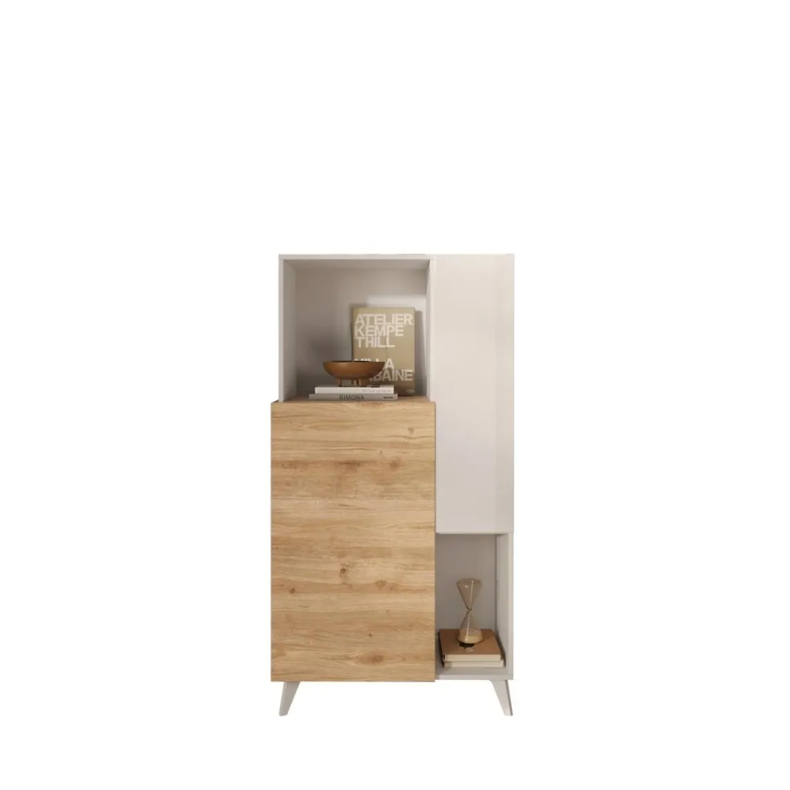 3S. x Home Commode 2 portes Bois et blanc laqué Clearance