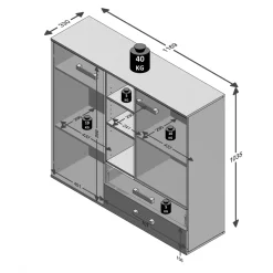 3S. x Home Commode 2 portes et 2 tiroirs PLETOU Hot