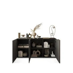 3S. x Home Commode 3 portes panneaux de particules gris Online