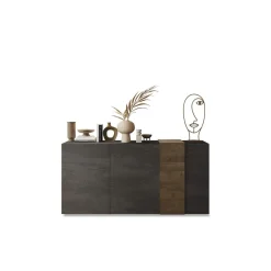 3S. x Home Commode 3 portes panneaux de particules gris Online