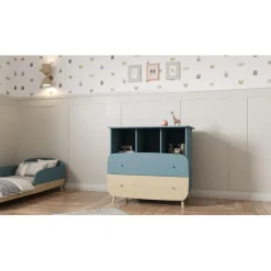 3 SUISSES Commode 2 tiroirs avec 3 niches FIRMIANA Hot