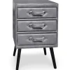 3S. x Home Commode 3 tiroirs Bardo Simili P.U. Gris Clearance