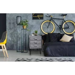 3S. x Home Commode 3 tiroirs Bardo Simili P.U. Gris Clearance