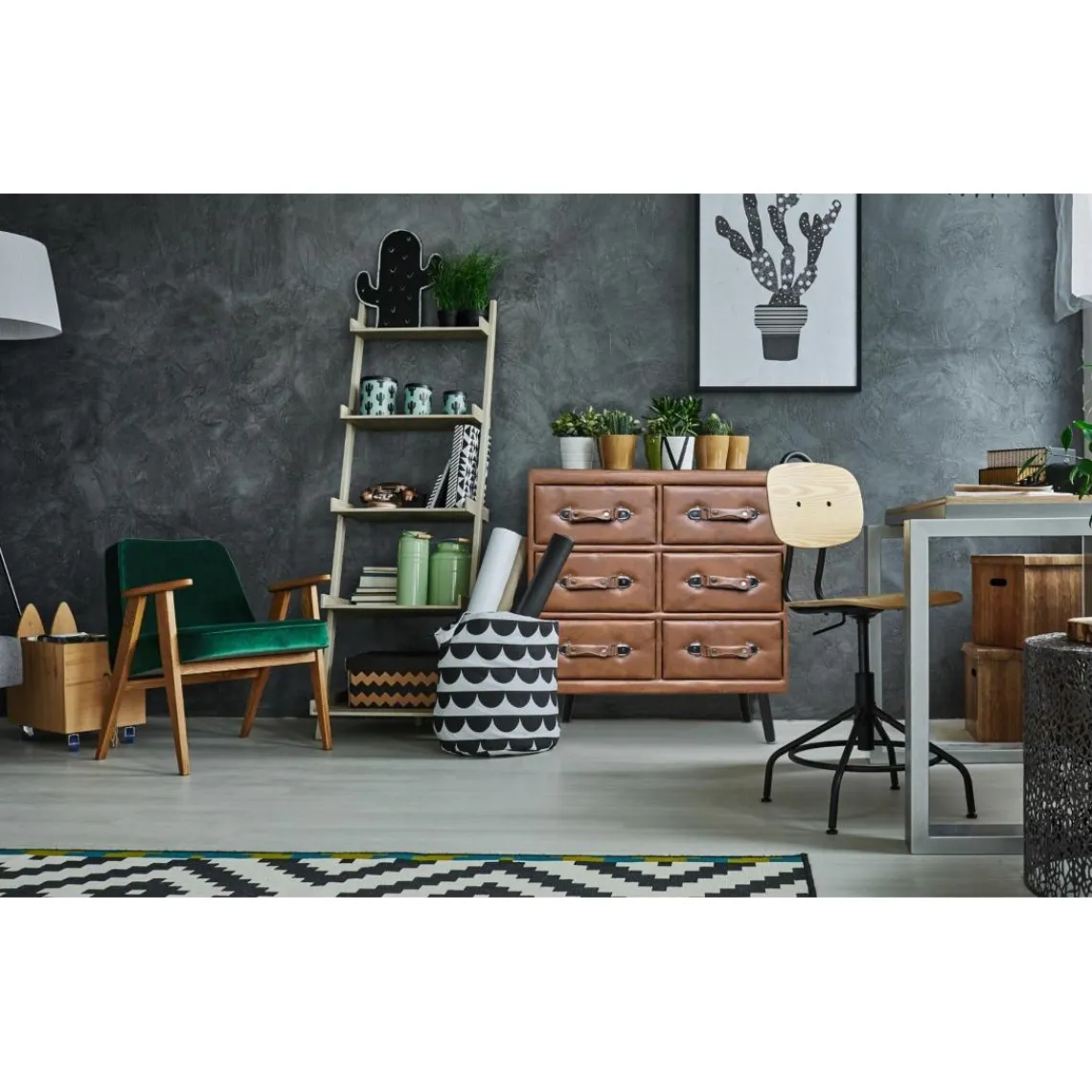 3S. x Home Commode 6 tiroirs Bardo Simili P.U. Marron Online