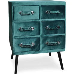3S. x Home Commode 6 tiroirs Bardo Velours Vert