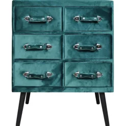 3S. x Home Commode 6 tiroirs Bardo Velours Vert