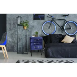 3S. x Home Commode 3 tiroirs Bardo Velours Bleu