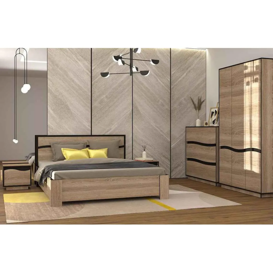 3S. x Home Commode 3 Tiroirs Chêne Clair Best