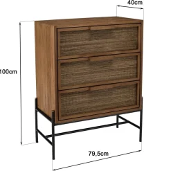 Macabane Commode 3 tiroirs en bois de teck recyclé Best