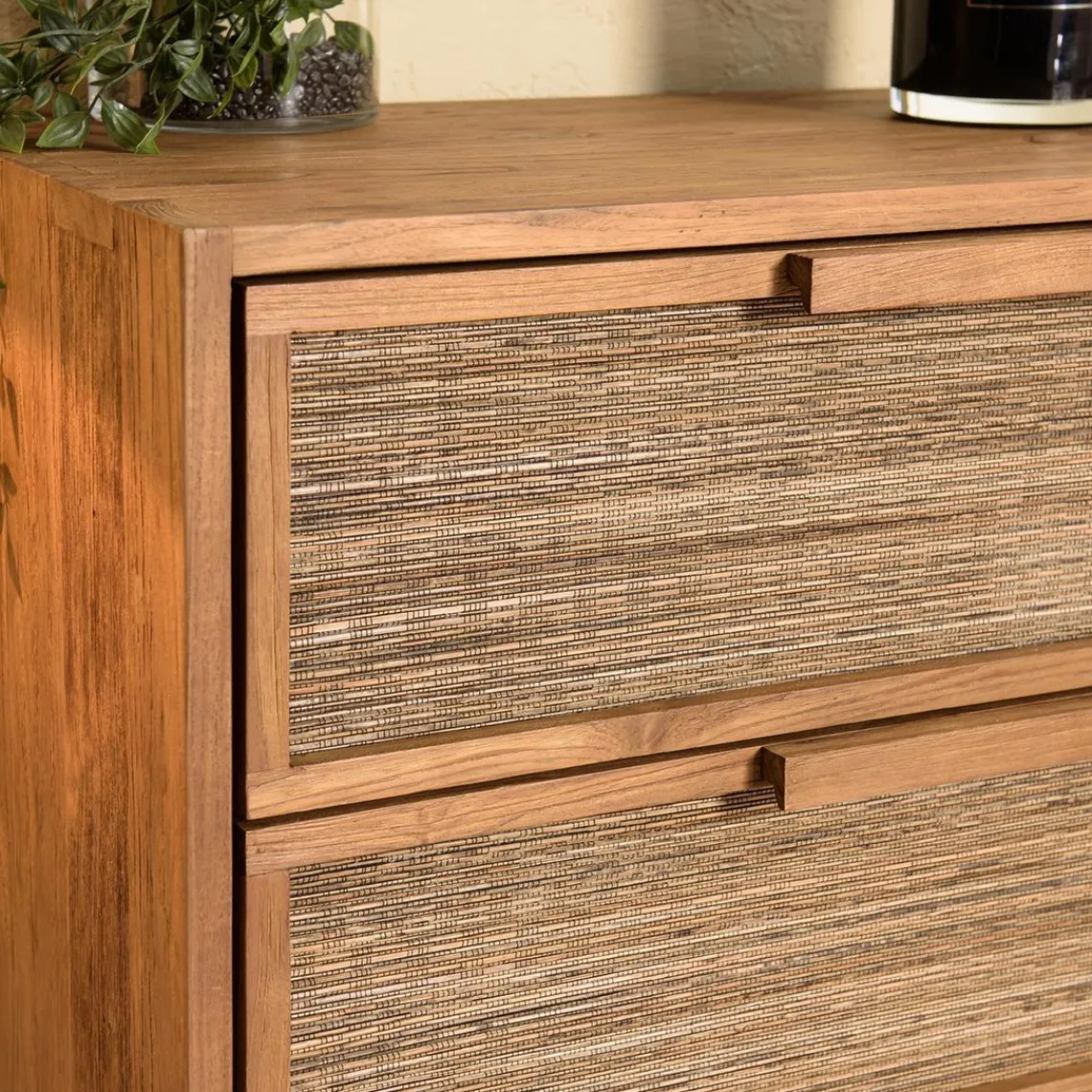 Macabane Commode 3 tiroirs en bois de teck recyclé Best