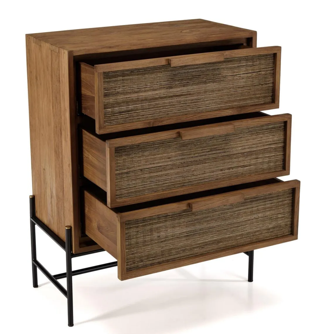 Macabane Commode 3 tiroirs en bois de teck recyclé Best