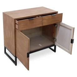 3S. x Home Commode 2 tiroirs et 2 portes battantes Panara Chêne Clair Best