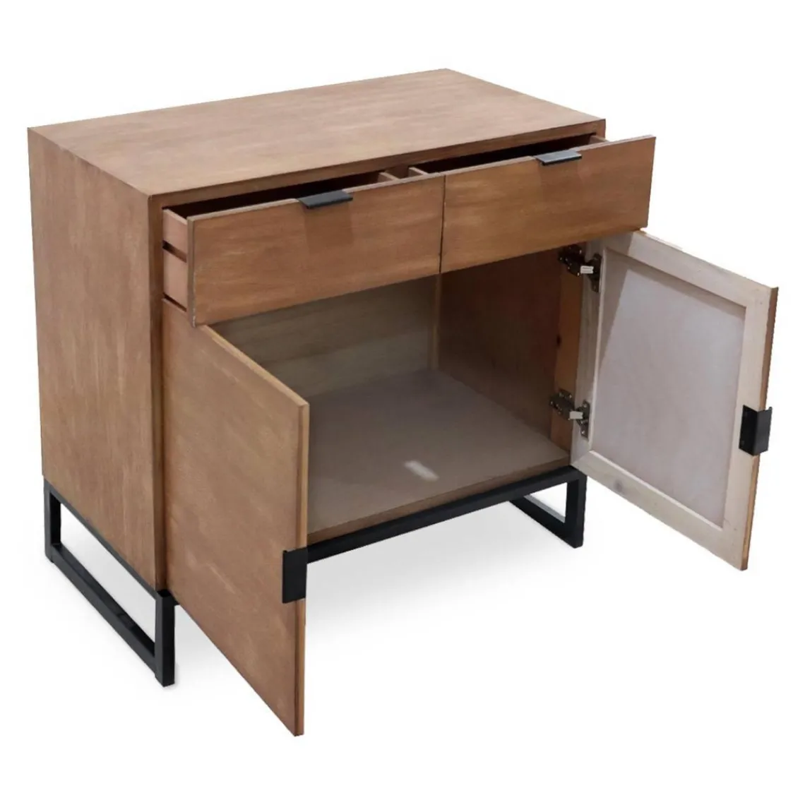 3S. x Home Commode 2 tiroirs et 2 portes battantes Panara Chêne Clair Best