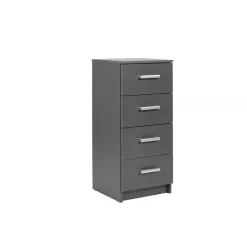 3S. x Home Commode 4 Tiroirs Gris Graphite ELENZIO