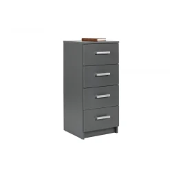 3S. x Home Commode 4 Tiroirs Gris Graphite ELENZIO