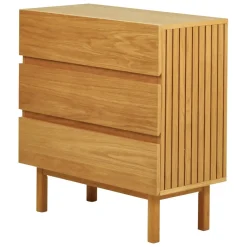 Zago Commode 3 tiroirs naturel Beige Discount