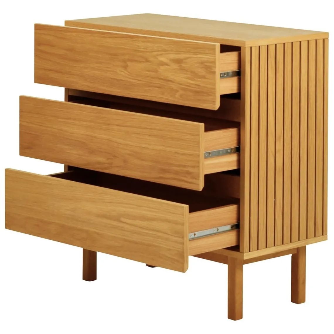 Zago Commode 3 tiroirs naturel Beige Discount