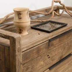 Macabane Commode ANDRIAN 2 Tiroirs Bois Pin Recyclé New