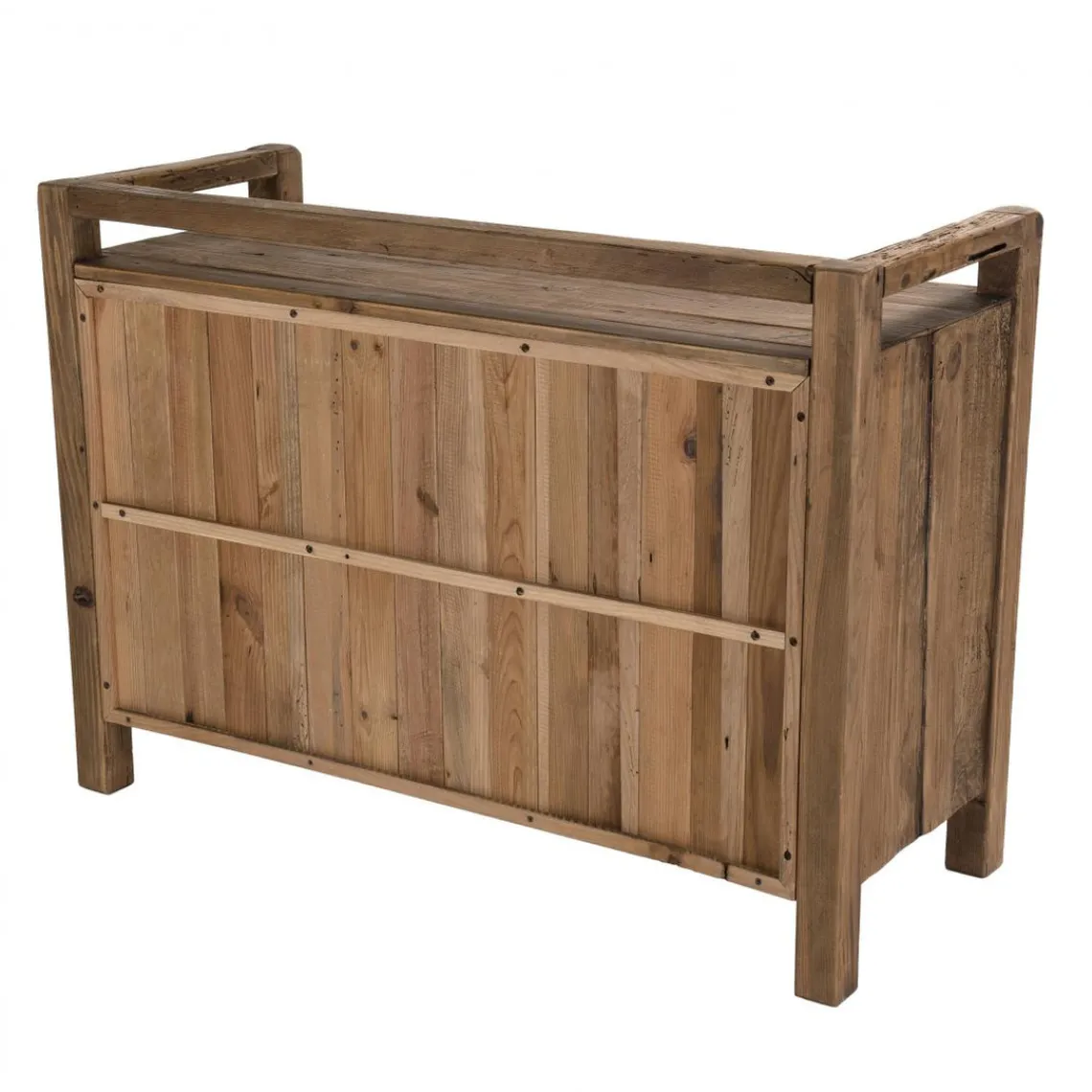 Macabane Commode ANDRIAN 2 Tiroirs Bois Pin Recyclé New