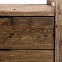 Macabane Commode ANDRIAN 2 Tiroirs Bois Pin Recyclé New