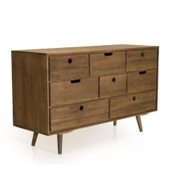 Macabane Commode ANDY Scandi Bois 8 Tiroirs Sapin Outlet