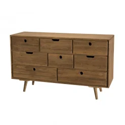 Macabane Commode ANDY Scandi Bois 8 Tiroirs Sapin Outlet