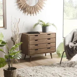 Macabane Commode ANDY Scandi Bois 4 Tiroirs Sapin