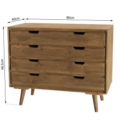 Macabane Commode ANDY Scandi Bois 4 Tiroirs Sapin
