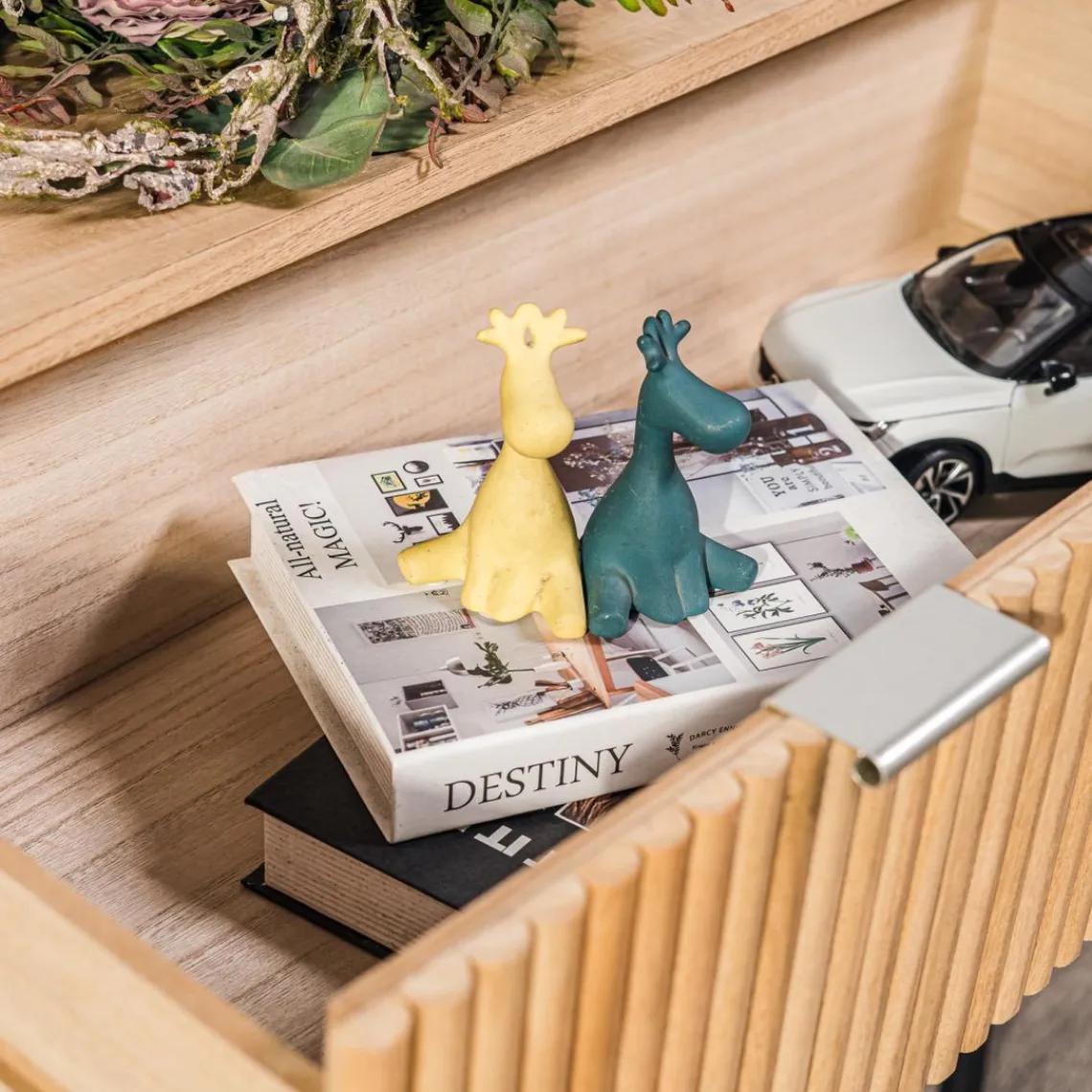 Nordlys Commode Chambre Scandinave Bois Metal 3 Tiroirs Rangement Marron