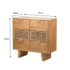 Nordlys Commode Chambre Scandinave Bois 3 Tiroirs Rangement Marron Outlet