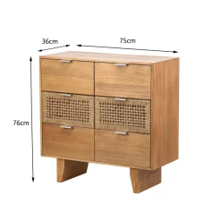 Nordlys Commode Chambre Scandinave Bois 3 Tiroirs Rangement Marron Outlet