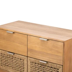 Nordlys Commode Chambre Scandinave Bois 3 Tiroirs Rangement Marron Outlet