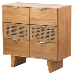 Nordlys Commode Chambre Scandinave Bois 3 Tiroirs Rangement Marron Outlet