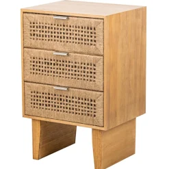 Nordlys Commode Chiffonnier Scandinave en Bois 3 Tiroirs Bois Marron Outlet