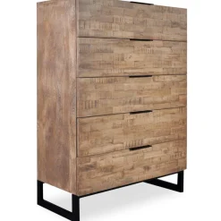 3S. x Home Commode Chêne Clair avec 5 tiroirs FEELY Online