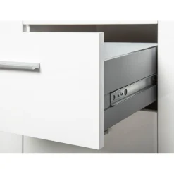 3S. x Home Commode CORBET 1 Porte 4 Tiroirs Blanc Brillant Sale