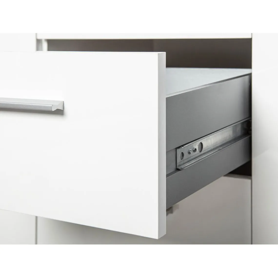 3S. x Home Commode CORBET 1 Porte 4 Tiroirs Blanc Brillant Sale