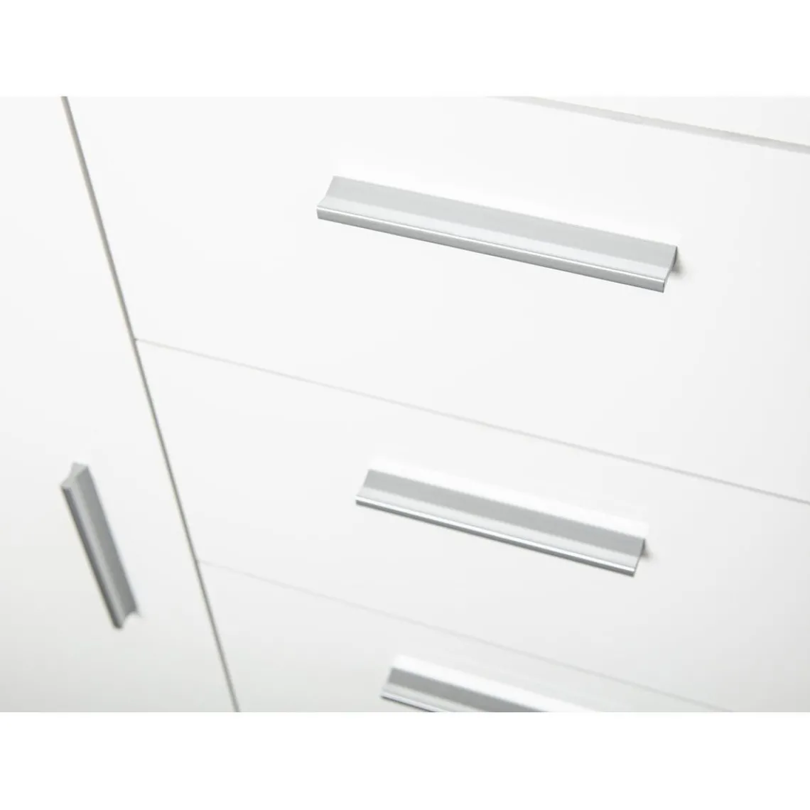 3S. x Home Commode CORBET 1 Porte 4 Tiroirs Blanc Brillant Sale