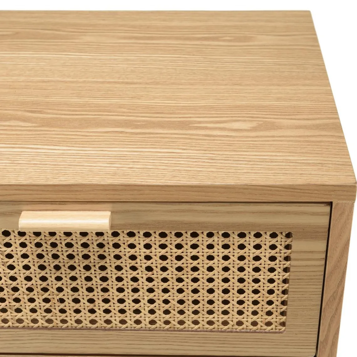 Macabane Commode couleur naturel 3 tiroirs cannage RODRIGO Beige Hot