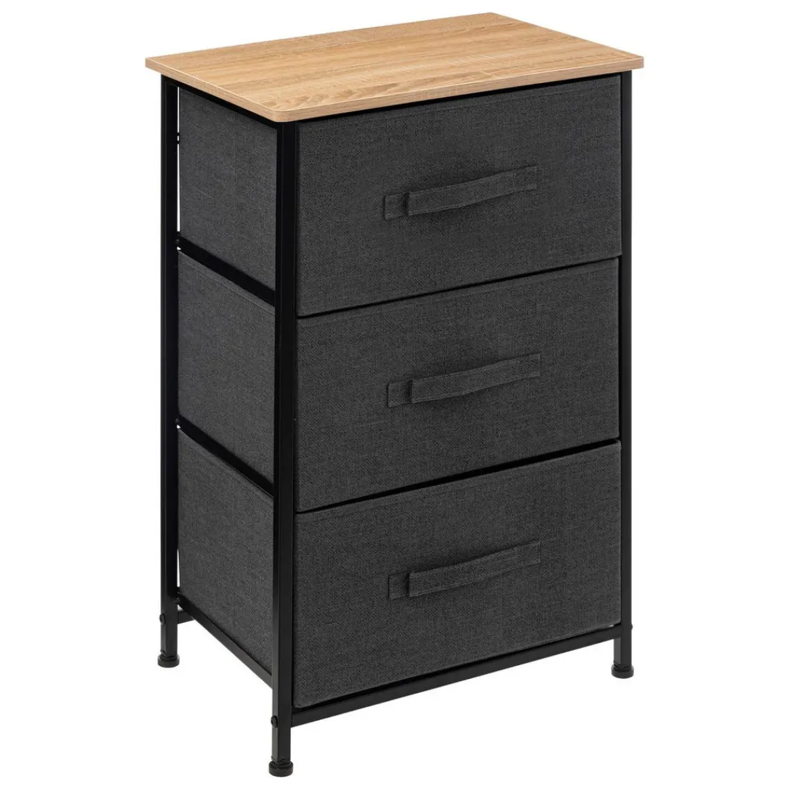 3S. x Home Commode de rangement 3 tiroirs en bois gris foncé Discount