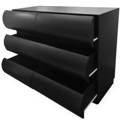 3S. x Home Commode design 6 tiroirs arrondis Mezade Noir Clearance