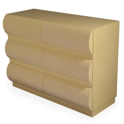 3S. x Home Commode design 6 tiroirs arrondis Mezade Beige Discount