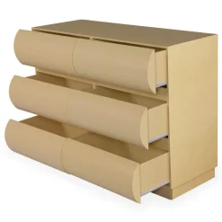 3S. x Home Commode design 6 tiroirs arrondis Mezade Beige Discount