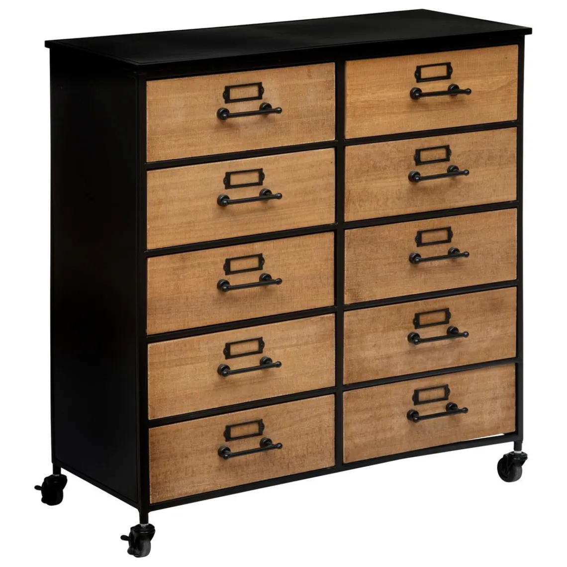 3S. x Home Commode Double 10 Tiroirs Baris Noir