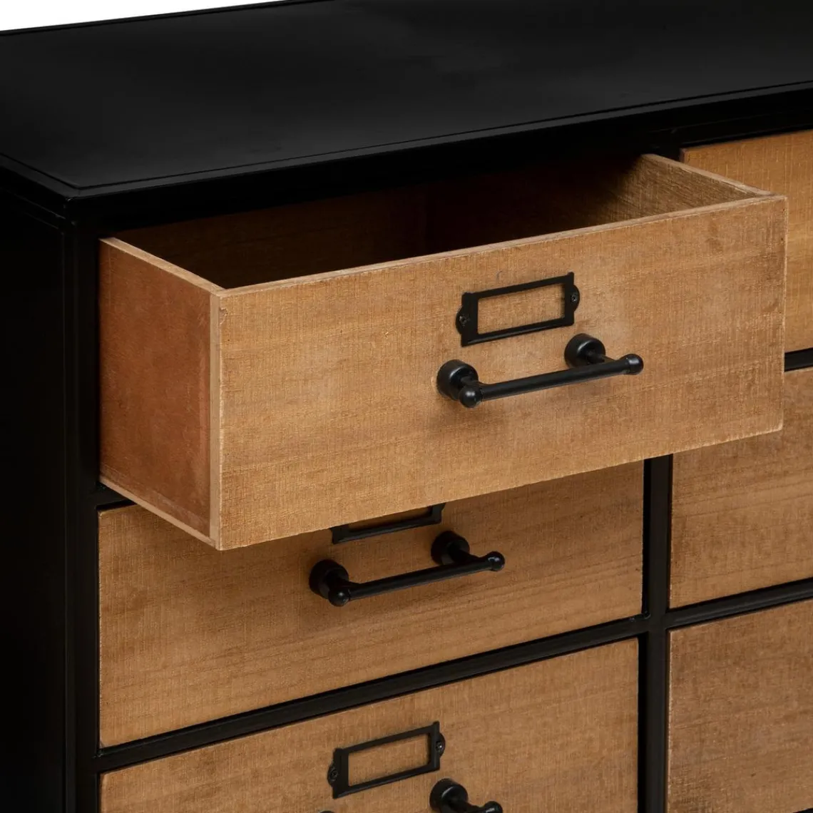 3S. x Home Commode Double 10 Tiroirs Baris Noir